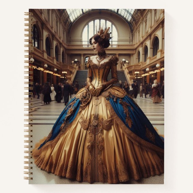 Cuaderno La princesa de oro Steampunk Victorian Industrial (Anverso)
