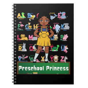 Cuaderno La princesa de preescolar Chica negro vuelve a la