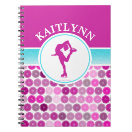 Cuaderno La púrpura retra circunda la figura patinador