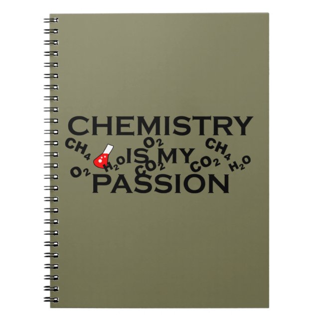 Cuaderno la química es mi frase de pasión graciosa (Frente)