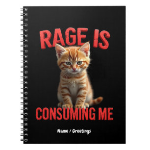 Cuaderno La rabia me consume gato gatito, línea graciosa