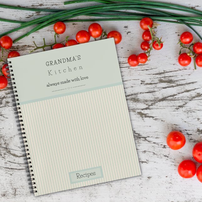 Cuaderno La receta de crema de cocina de la abuela y rayas  (Subido por el creador)