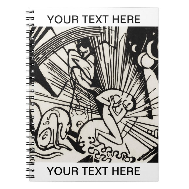 Cuaderno La reconciliación de Franz Marc Woodcut personaliz (Frente)