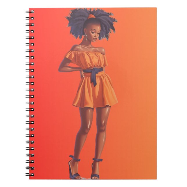 Cuaderno La reina negra afroamericana Melanin Sista Shopp (Frente)