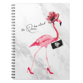 Cuaderno La Reina Se Ha Retirado Moda Clásica Flamingo Rosa