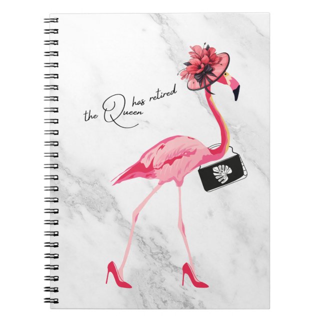 Cuaderno La Reina Se Ha Retirado Moda Clásica Flamingo Rosa (Frente)