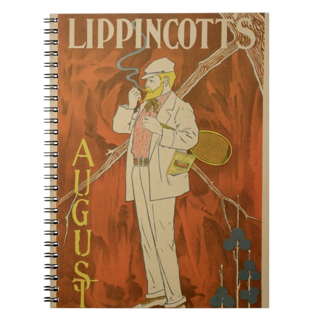 Cuaderno La reproducción de una publicidad de poster agosto (Frente)