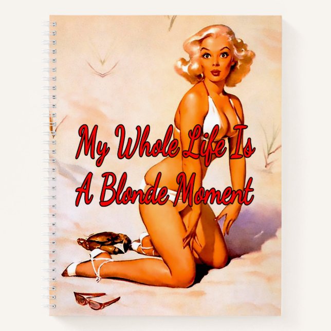 Cuaderno La rubia de Gil Elvgren en la playa de los años 19 (Anverso)