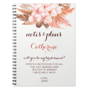 Cuaderno La Rústica Grasa Boho Pampas Serás Mi Novia