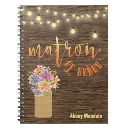 Cuaderno La secuencia de madera rústica enciende