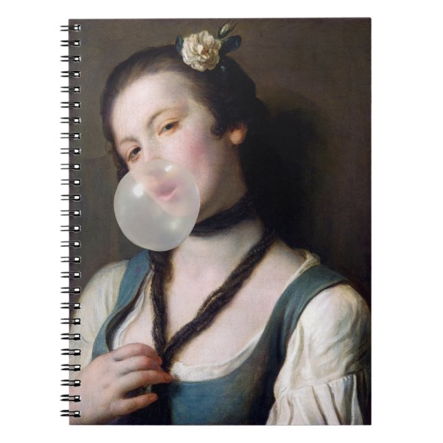 Cuaderno La señorita Sassy soplando chicle (Frente)