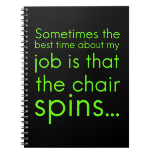Cuaderno La silla de trabajo gira regalos graciosos para la
