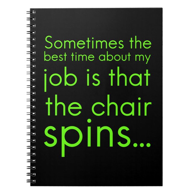 Cuaderno La silla de trabajo gira regalos graciosos para la (Frente)