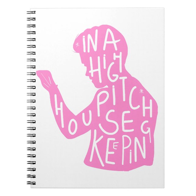 Cuaderno La silueta de JJ cita en rosa pastel (Frente)