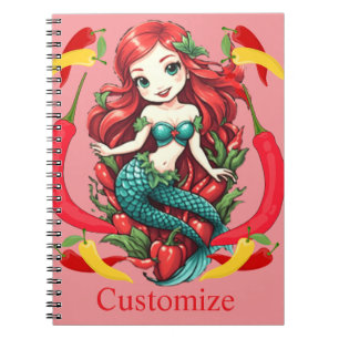 Cuaderno La sirena de doble cola de la cabeza roja Thunder_