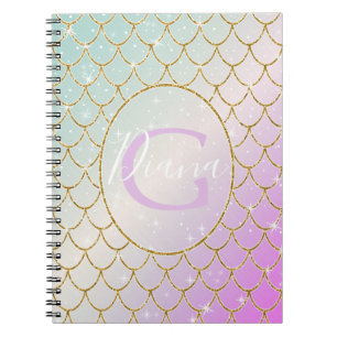 Cuaderno La Sirenita. Escala dorada en rosa, pasiva