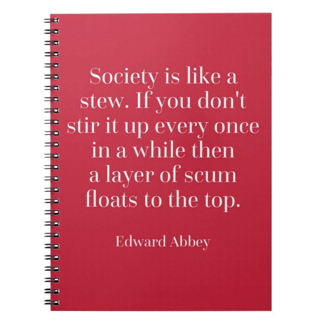 Cuaderno La sociedad es como una cita del guisado (Frente)