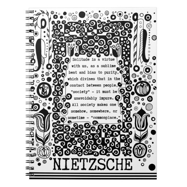 Cuaderno La soledad es una cita de la virtud de Nietzsche (Frente)