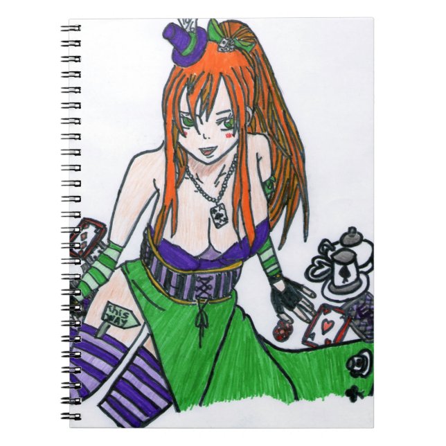 Cuaderno la sombrerera loca en versión manga (Frente)