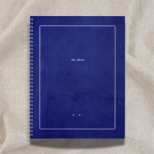 Cuaderno La Tesis Graduación de Cuero Índigo y Plata