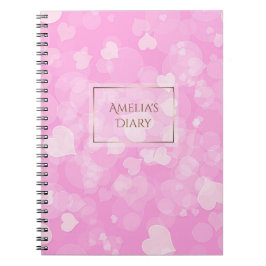 Cuaderno La textura del bokeh de la tarjeta del día de San