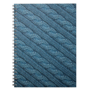 Cuaderno la textura del tejido de punto, color azul claro