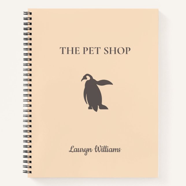 Cuaderno La tienda de mascotas pingüino lindo (Anverso)