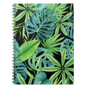Cuaderno La vegetación exuberante: patrón de planta tropica