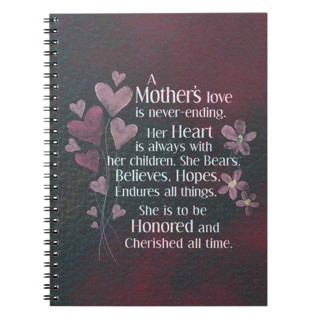 Cuaderno La vela sin llama del amor de una madre (Frente)