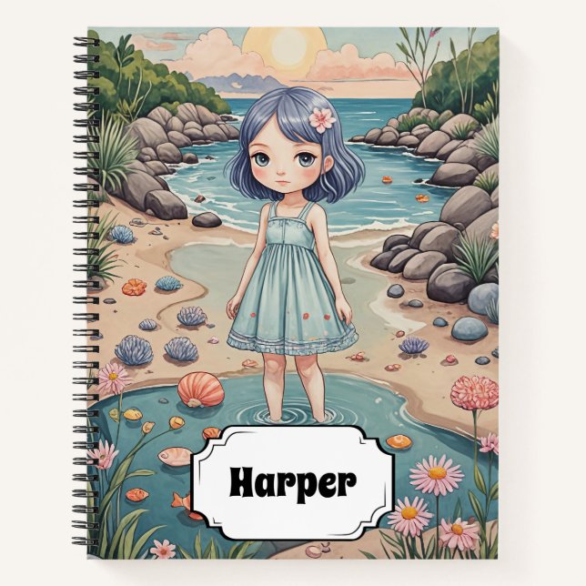 Cuaderno La vida de los peatones de playa personalizada (Anverso)