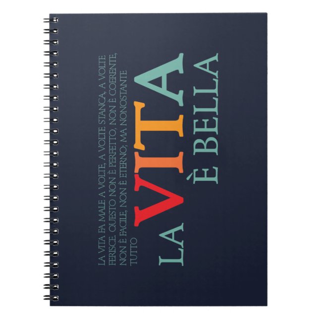 Cuaderno La vida es bella (Frente)