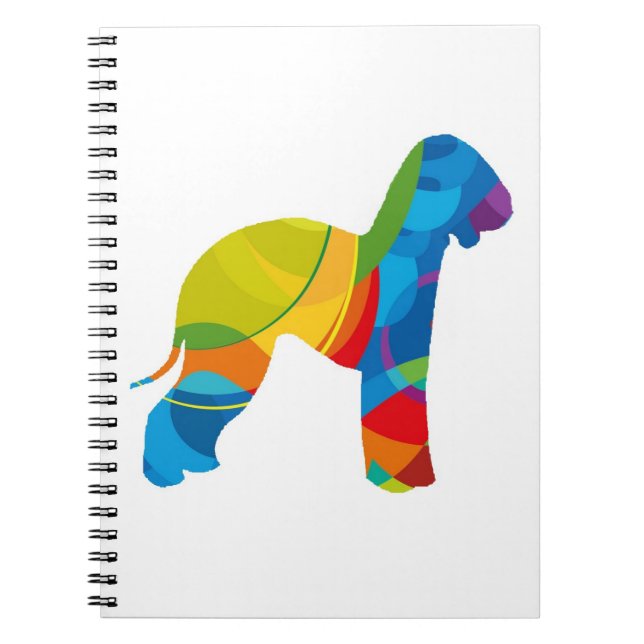Cuaderno La vida es brillante con un Bedlington Terrier (Frente)