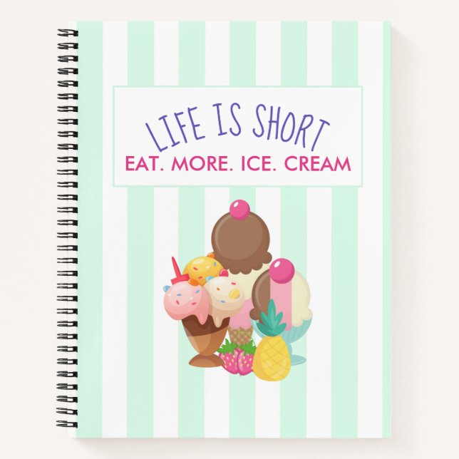 Cuaderno La vida es comer poco más helado (Anverso)