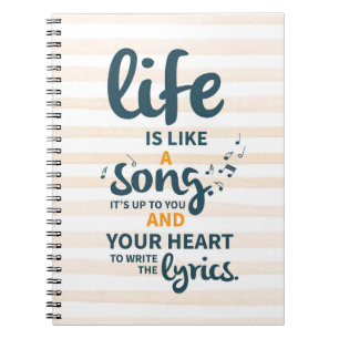 Cuaderno La vida es como una canción animando el éxito