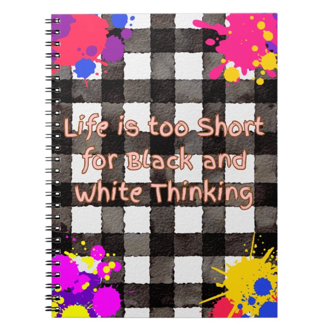 Cuaderno La vida es demasiado corta para el pensamiento bla (Frente)