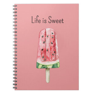 Cuaderno La vida es dulce paleta de sandía