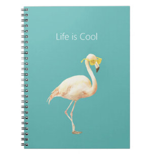 Cuaderno La vida es Flamingo de Gafas de sol Amarillas Geni