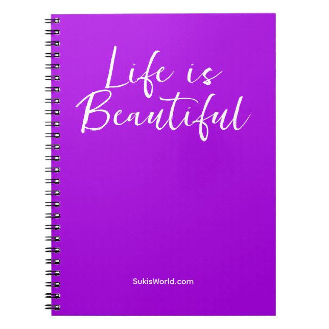 Cuaderno La vida es hermosa | Marca de blog Purple Business (Frente)