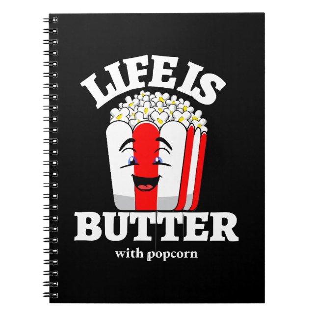 Cuaderno La vida es mantequilla con palomitas de maíz (Frente)