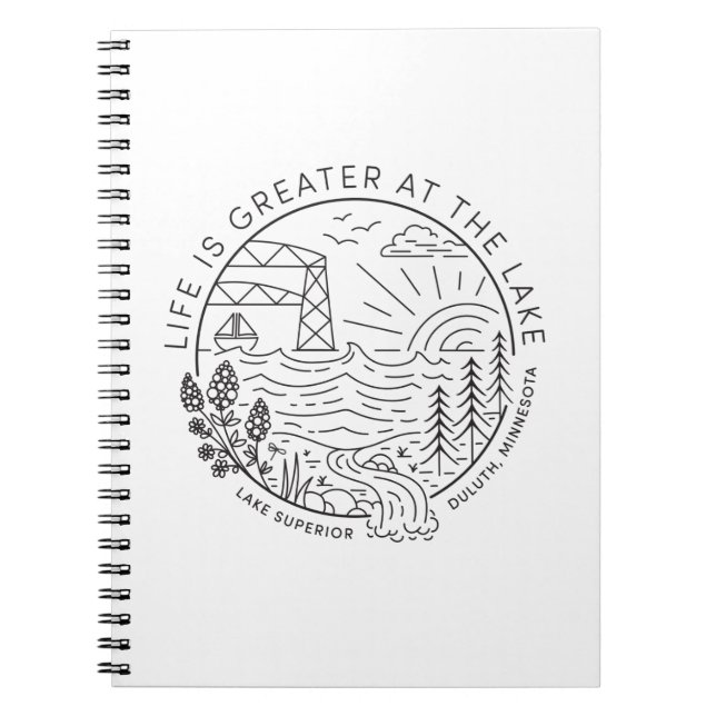 Cuaderno La vida es mayor en el lago - Negro (Frente)