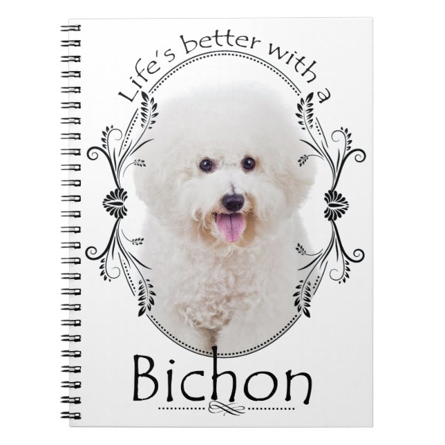 Cuaderno La vida es mejor Bichon Notebook (Frente)