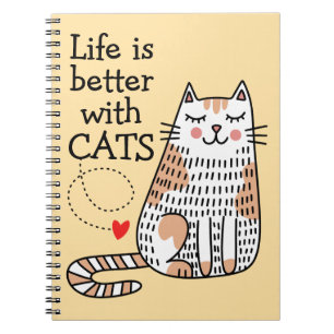 Cuaderno La Vida Es Mejor Con Gatos Doodle