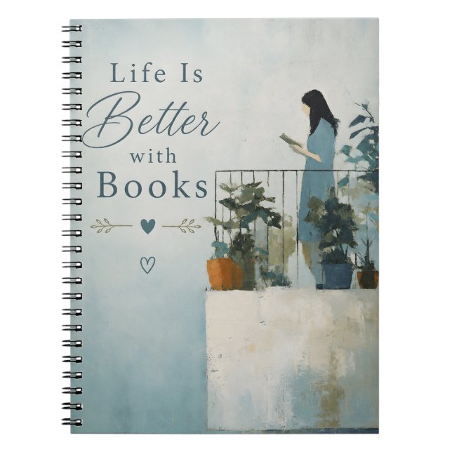 Cuaderno La vida es mejor con libros (Frente)