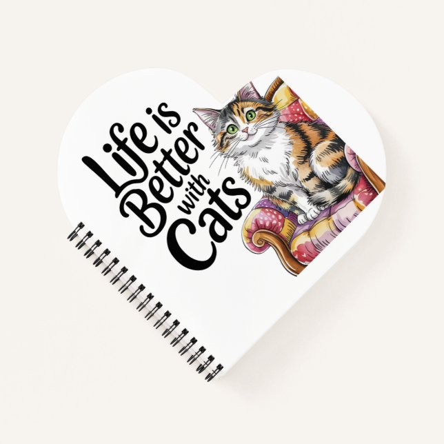 Cuaderno "La vida es mejor con los gatos. (Anverso)