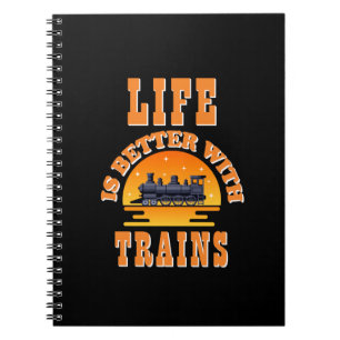 Cuaderno La vida es mejor con los trenes, para el motor de