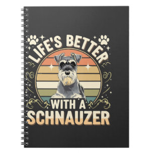 Cuaderno La vida es mejor con un amante de Schnauzer Retro