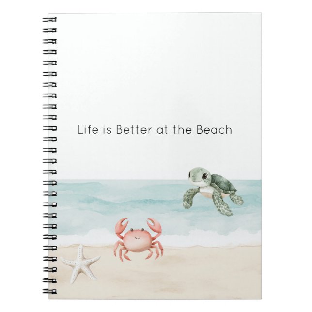 Cuaderno La vida es mejor en la playa Estrella de mar Tortu (Frente)