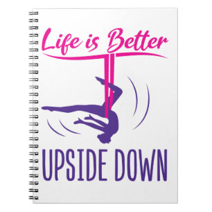 Cuaderno La Vida Es Mejor Yoga Aéreo Al revés