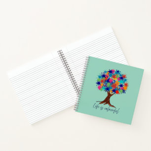 Cuaderno La vida es un árbol en espiral de salpicaduras de