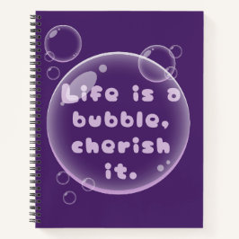 Cuaderno La vida es un diseño motivador de burbujas